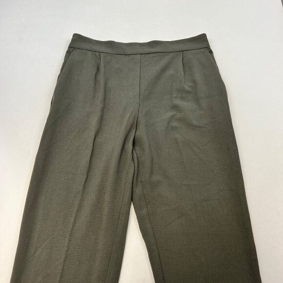 H&M Womens High Rise Pull On Straight Leg Ankle Dress Pants Green 10 Pockets - Picture 2 of 9